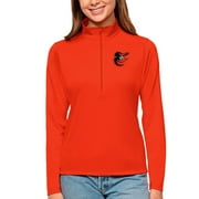 Women's Antigua Orange Baltimore Orioles Tribute Quarter-Zip Pullover Top